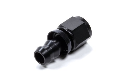 Fitting - Hose End - Straight - 6 AN Hose Barb to 6 AN Female - Aluminum - Black Anodized - Each