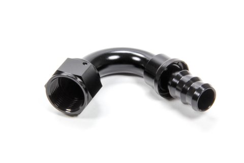 Fitting - Hose End - 120 Degree - 12 AN Hose Barb to 12 AN Female - Aluminum - Black Anodized - Each