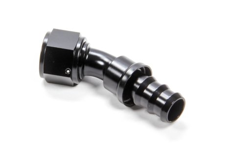 Fitting - Hose End - 30 Degree - 12 AN Hose Barb to 12 AN Female - Aluminum - Black Anodized - Each