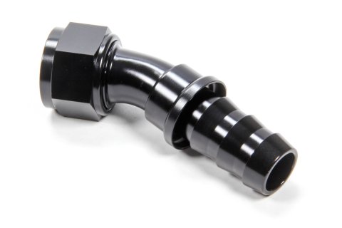 Fitting - Hose End - 30 Degree - 16 AN Hose Barb to 16 AN Female - Aluminum - Black Anodized - Each