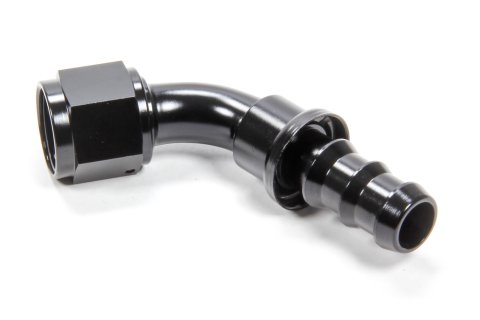 Fitting - Hose End - 60 Degree - 10 AN Hose Barb to 10 AN Female - Aluminum - Black Anodized - Each