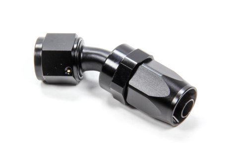 Fitting - Hose End - 30 Degree - 6 AN Hose to 6 AN Female - Swivel - Aluminum - Black Anodized - Each