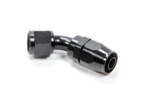 Fitting - Hose End - 45 Degree - 10 AN Hose to 10 AN Female - Swivel - Aluminum - Black Anodized - Each