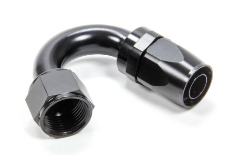 Fitting - Hose End - 150 Degree - 12 AN Hose to 12 AN Female - Swivel - Aluminum - Black Anodized - Each