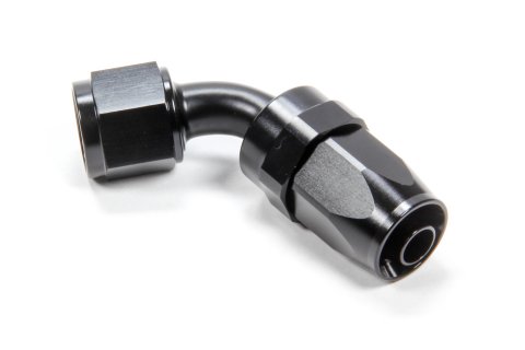 Fitting - Hose End - 60 Degree - 8 AN Hose to 8 AN Female - Swivel - Aluminum - Black Anodized - Each
