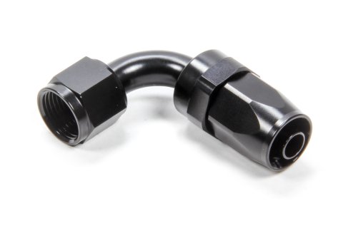 Fitting - Hose End - 90 Degree - 8 AN Hose to 8 AN Female - Swivel - Aluminum - Black Anodized - Each