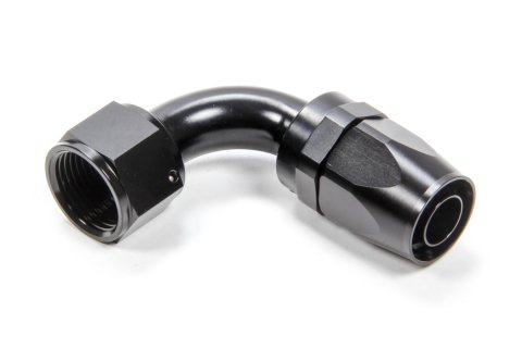 Fitting - Hose End - 90 Degree - 12 AN Hose to 12 AN Female - Swivel - Aluminum - Black Anodized - Each