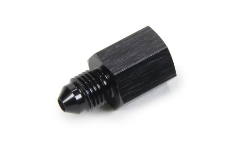 Fitting - Gauge Adapter - Straight - 1/8 in NPT Female to 3 AN Male - Aluminum - Black Anodized - Each