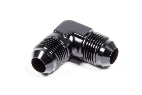 Fitting - Adapter - 90 Degree - 8 AN Male to 8 AN Male - Aluminum - Black Anodized - Each