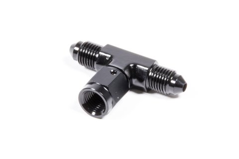 Fitting - Adapter Tee - 3 AN Female Swivel x 3 AN Male x 3 AN Male - Aluminum - Black Anodized - Each