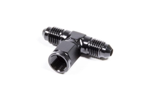 Fitting - Adapter Tee - 4 AN Female Swivel x 4 AN Male x 4 AN Male - Aluminum - Black Anodized - Each