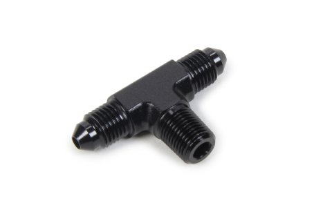 Fitting - Adapter Tee - 3 AN Male x 3 AN Male x 1/8 in NPT Male - Aluminum - Black Anodized - Each