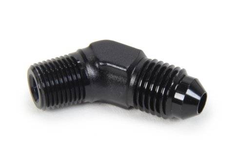 Fitting - Adapter - 45 Degree - 4 AN Male to 1/8 in NPT Male - Aluminum - Black Anodized - Each