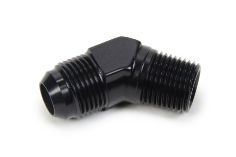 Fitting - Adapter - 45 Degree - 10 AN Male to 1/2 in NPT Male - Aluminum - Black Anodized - Each