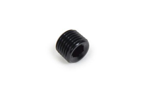 Fitting - Plug - 1/4 in NPT - Allen Head - Aluminum - Black Anodized - Each