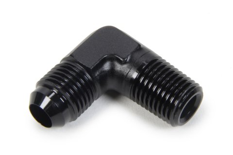 Fitting - Adapter - 90 Degree - 6 AN Male to 1/4 in NPT Male - Aluminum - Black Anodized - Each