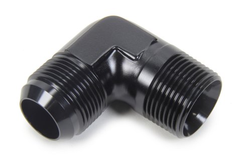 Fitting - Adapter - 90 Degree - 16 AN Male to 1 in NPT Male - Aluminum - Black Anodized - Each