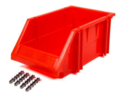 Storage Bin - 9.5 x 6.25 x 4.5 in - Plastic - Red - Each