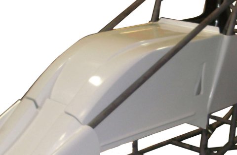 Hood - Dual Duct - Inside The Rail - Fiberglass - White - Triple X Sprint Car - Each