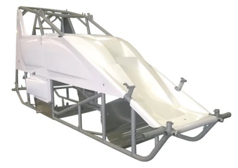 Chassis Kit - X Wedge - Inside the Rail - Plus 2 in - 87/40 - White Body and Tin - Chromoly - Natural - Triple X Sprint Car - Kit