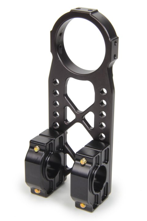 Steering Column Bracket - Adjustable - Clamp-On - 1 in Diameter Tube - 2 in Sheering Shafts - Aluminum - Black Anodized - Each