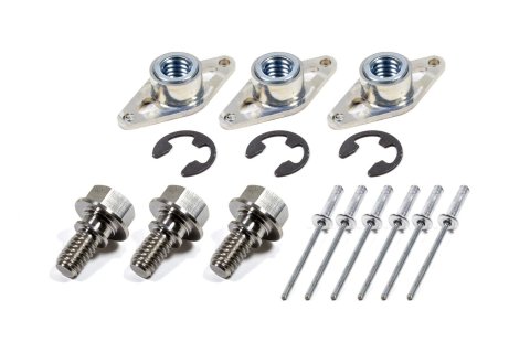 Mud Cover Installation Kit - Screw-In Inserts / Rivets Included - 1-3/8 in Spring - Titanium - Kit