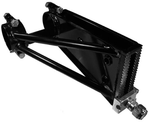 Panhard Bar Bracket - Axle Mount - Clamp-On - Serrated Adjuster - Steel - Black Powder Coat - Rear Side - Quick Change - Each