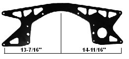 Motor Plate - Mid - 0.625 in Offset - Aluminum - Black Powder Coat - Small Block Chevy - Bullitt / Dw / GRt / Nullynski / Mastersbilt / Pierce Chassis - Each