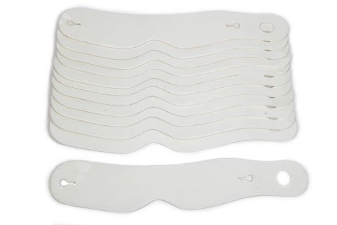 Helmet Shield Tear Off - 2 mm Thick - 11.5 in Center to Center - Nose Notch - Plastic - Clear - Simpson Helmets - Set of 200