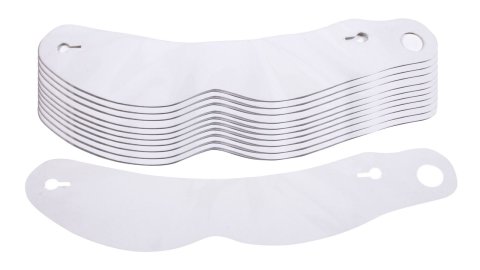 Helmet Shield Tear Off - 2 mm Thick - 11.75 in Center to Center - Nose Notch - Plastic - Clear - Impact Big Champ Helmets - Set of 200