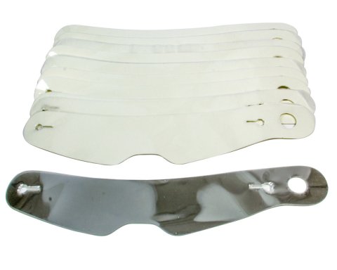 Helmet Shield Tear Off - 2 mm Thick - 12.25 in Center to Center - Nose Notch - Plastic - Clear - Bell Vador Helmets - Set of 200