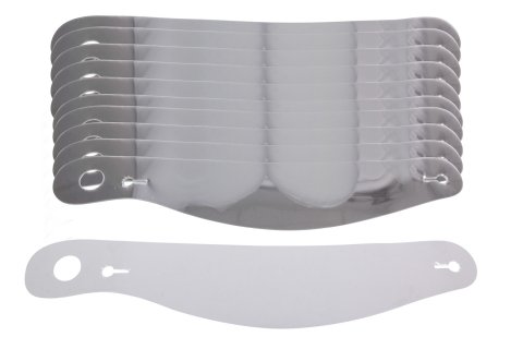 Helmet Shield Tear Off - 2 mm Thick - 12.75 in Center to Center - Plastic - Clear - Bell Helmets - Set of 200