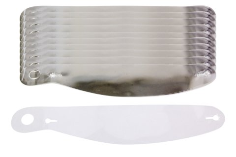 Helmet Shield Tear Off - 2 mm Thick - 13 in Center to Center - Plastic - Clear - Simpson Venator Helmets - Set of 200