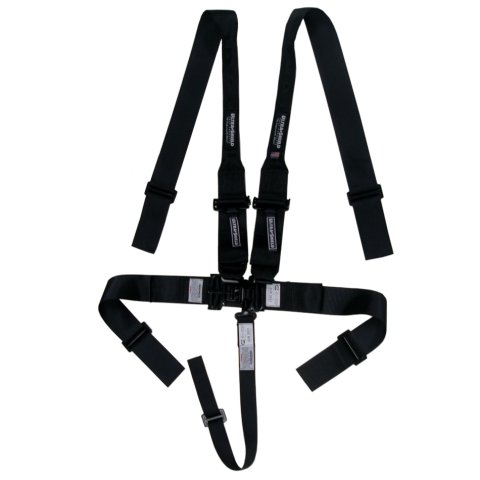 Harness - 5 Point - Latch and Link - Pull Down Adjust - Bolt-In / Wrap Around - Individual Harness - HANS Ready - Black - Kit