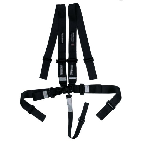 Harness - Sprint Car - 5 Point - Latch and Link - SFI 16.1 - Pull Down Adjust - Bolt-In / Wrap Around - Individual Harness - Black - Kit