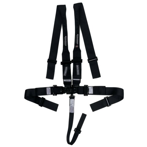 Harness - Sprint Car - 5 Point - Latch and Link - SFI 16.1 - Pull Down Adjust - Bolt-In / Wrap Around - Individual Harness - HANS Ready - Black - Kit