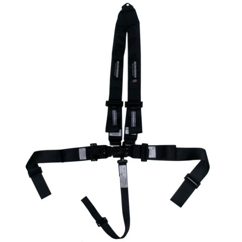Harness - Sprint Car - 5 Point - Latch and Link - SFI 16.1 - Pull Down Adjust - Bolt-In / Wrap Around - V-Type Harness - Black - Kit