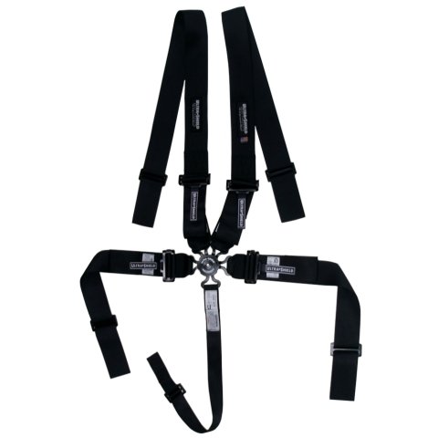 Harness - 5 Point - Camlock - SFI 16.1 - Pull Down Adjust - Bolt-In / Wrap Around - Individual Harness - Black - Kit