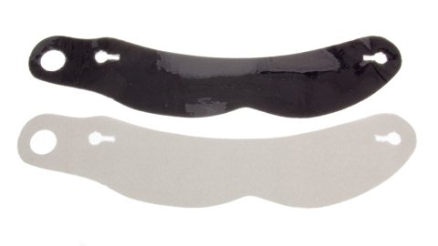 Helmet Shield Tear Off - 2 mm Thick - 11.75 in Center to Center - Nose Notch - Plastic - Smoked - Impact Big Champ Helmets - Set of 5