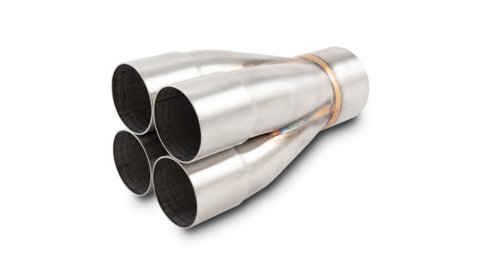 Collector - Slip-On - Merge Collector - 4 into 1 - 2.125 in Primary Tubes - 3 in Outlet - Stainless - Natural - Each