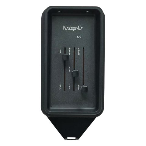Climate Control Panel - Gen IV SureFit - 3 Lever - Vertical - Rectangle - In Dash - Plastic - Black - GM A-Body 1964-66 - Each