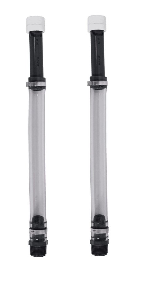 Utility Jug Hose - Deluxe - Filler Hose - 14 in Long - Screw-On - Cap - Plastic / Vinyl - Clear / Black - VP Utility Jug Caps - Pair