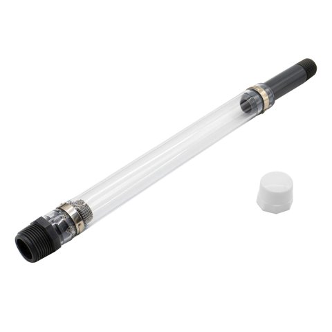 Utility Jug Hose - Deluxe - Filler Hose - 14 in Long - Screw-On - Cap - Plastic / Vinyl - Clear / Black - VP - Utility Jug Caps - Each