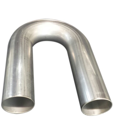 Exhaust Bend - 180 Degree - 2.5 in Diameter - 4 in Radius - 16 Gauge - Stainless - Natural - Each