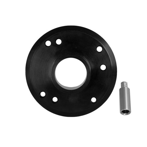 Fuel Pump Adapter - Aeromotive Hex-Drive to 3 / 4 Bolt Mounting Flange - Aluminum - Black Anodized - Each