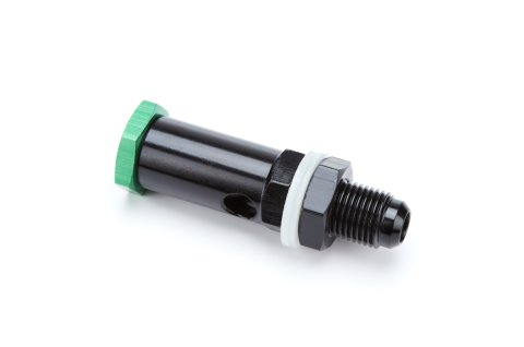 Roll Over Valve - Vent - Internal - Check Valve - 6 AN Male - Nylon Washers - Aluminum - Black Anodized - Each