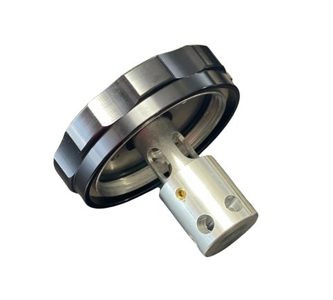 Fuel Cell Filler Cap - Screw-On - Raised Cell Mount - 3-1/4 in OD - Vented - Roll Over Valve - Aluminum - Natural - Each