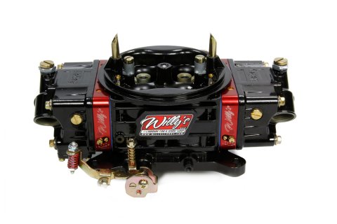 Carburetor - Circle Track - 4-Barrel - 750 CFM - Square Bore - No Choke - Mechanical Secondary - Dual Inlet - Aluminum - Black Powder Coat / Red Anodi