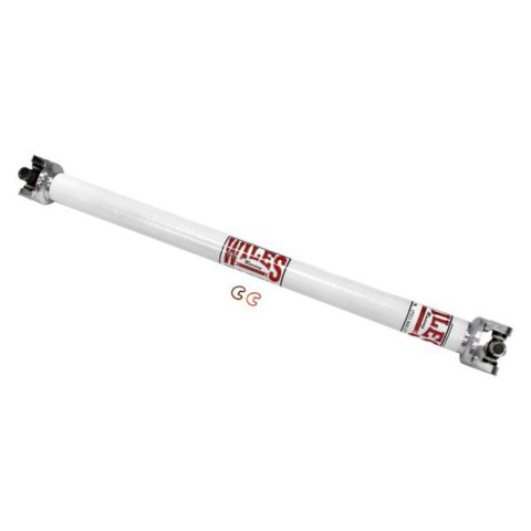 Drive Shaft - 34.5 in Long - 2.25 in OD - 1310 U-Joints - Aluminum Ends - Carbon Fiber - White Paint - Each