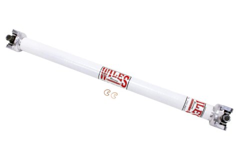 Drive Shaft - 38 in Long - 2.25 in OD - 1310 U-Joints - Carbon Fiber - White Paint - Universal - Each